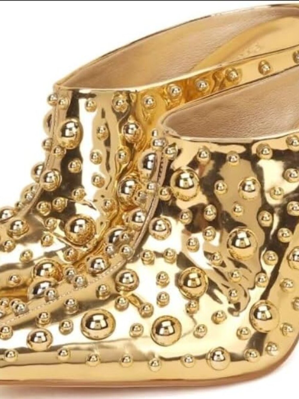 Frankie Hsu Gold Studded Stiletto Pumps | Size 10 | NIB | Metallic - Picture 14 of 14